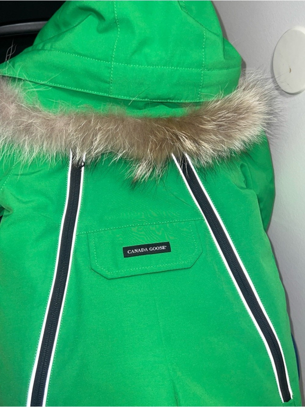 Canada Goose Green Parka with Natural Fur Trim